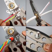 Інструмент для зняття ізоляції 16 в 1, стискання клем, зачистки проводів Мультитул стрипер. Зображення №8