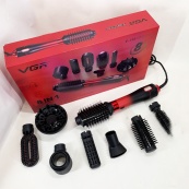 Фен-щітка стайлер VGR 8 в 1 V-488. Колір: червоний. Зображення №6