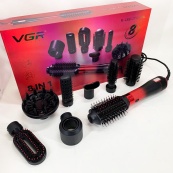 Фен-щітка стайлер VGR 8 в 1 V-488. Колір: червоний. Зображення №7