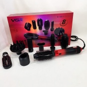 Фен-щітка стайлер VGR 8 в 1 V-488. Колір: червоний. Зображення №8