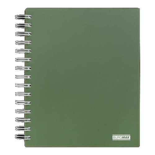 Блокнот на спіралі Buromax Military B5 120 аркушів у клітинку Темно-зелений (BM.24155912-16) Блокнот на спіралі Buromax Military B5 120 аркушів у клітинку Темно-зелений (BM.24155912-16)