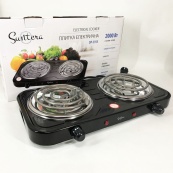 Плита электрическая Suntera DP-1915 2 кВт, электроплита 2 конфорки, плита двухкомфорочная. Цвет: черный. Изображение №4