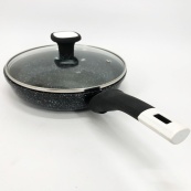 Сковорода UNIQUE UN-5114 22 см із кришкою граніт світлий багатошарове покриття. Зображення №8