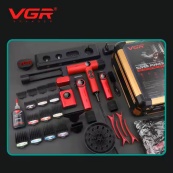 Набор VGR STEPLERSS RPO 4 IN 1 RED, машинка для стрижки, триммер, электробритва, фен. Изображение №3