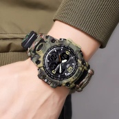 Годинник наручний чоловічий SKMEI 1155BCMGN PARACORD. Зображення №5