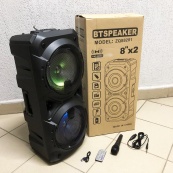 Колонка ZQS-8201 Бездротова переносна акустична Bluetooth з підсвічуванням мікрофоном AUX пульт Д/У. Зображення №7