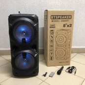 Колонка ZQS-8201 Бездротова переносна акустична Bluetooth з підсвічуванням мікрофоном AUX пульт Д/У. Зображення №9