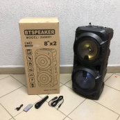 Колонка ZQS-8201 Бездротова переносна акустична Bluetooth з підсвічуванням мікрофоном AUX пульт Д/У. Зображення №12