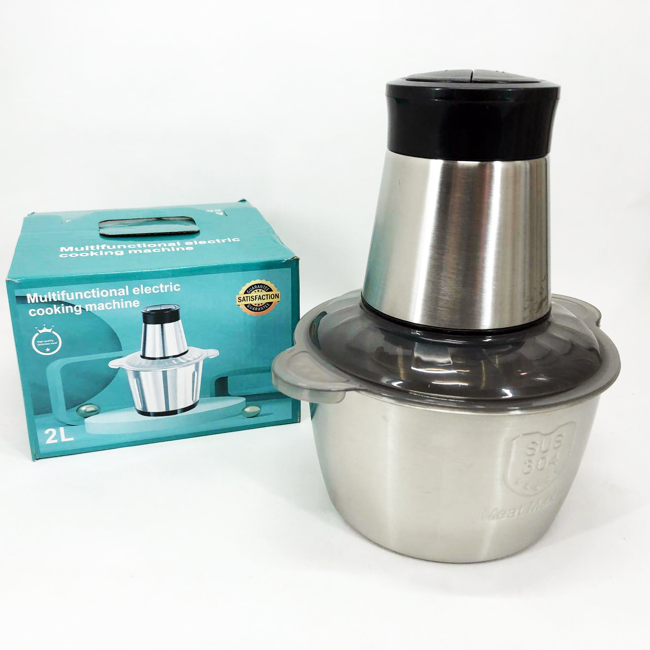 Блендер подрібнювач кухонний 1200W металева чаша на 2 літри комбайн 2 швидкості Блендер подрібнювач кухонний 1200W металева чаша на 2 літри комбайн 2 швидкості