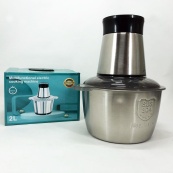 Блендер подрібнювач кухонний 1200W металева чаша на 2 літри комбайн 2 швидкості. Зображення №7 Блендер подрібнювач кухонний 1200W металева чаша на 2 літри комбайн 2 швидкості. Зображення №7