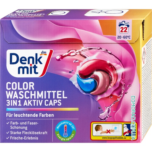 Denkmit Капсули для кольорового 3in1 Aktiv caps 22шт. Denkmit Капсули для кольорового 3in1 Aktiv caps 22шт.