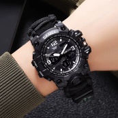 Годинник наручний чоловічий SKMEI 1155BKBK PARACORD. Зображення №3