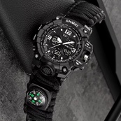 Годинник наручний чоловічий SKMEI 1155BKBK PARACORD. Зображення №4