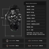 Годинник наручний чоловічий SKMEI 1155BKBK PARACORD. Зображення №5