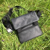 Тактична шкіряна сумка з кобурою, чоловічий месенджер, барсетка - чорний слінг, чоловіча сумка через плече. Зображення №21