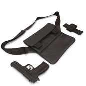 Тактична шкіряна сумка з кобурою, чоловічий месенджер, барсетка - чорний слінг, чоловіча сумка через плече. Зображення №41