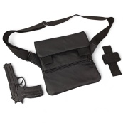 Тактична шкіряна сумка з кобурою, чоловічий месенджер, барсетка - чорний слінг, чоловіча сумка через плече. Зображення №44