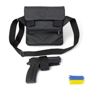 Тактична шкіряна сумка з кобурою, чоловічий месенджер, барсетка - чорний слінг, чоловіча сумка через плече. Зображення №47