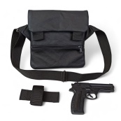 Тактична шкіряна сумка з кобурою, чоловічий месенджер, барсетка - чорний слінг, чоловіча сумка через плече. Зображення №49