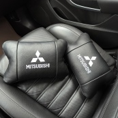 Подушки Mitsubishi з натуральної шкіри, Автоподушки на підголовник + шкіряний брелок з логотипом. Зображення №4