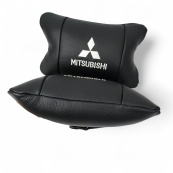 Подушки Mitsubishi з натуральної шкіри, Автоподушки на підголовник + шкіряний брелок з логотипом. Зображення №11