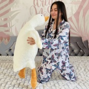 Велика м'яка плюшева іграшка Гусь 130 см, іграшка подушка Гусь-обіймусь. Зображення №3 Велика м'яка плюшева іграшка Гусь 130 см, іграшка подушка Гусь-обіймусь. Зображення №3