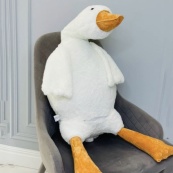 Велика м'яка плюшева іграшка Гусь 130 см, іграшка подушка Гусь-обіймусь. Зображення №4 Велика м'яка плюшева іграшка Гусь 130 см, іграшка подушка Гусь-обіймусь. Зображення №4