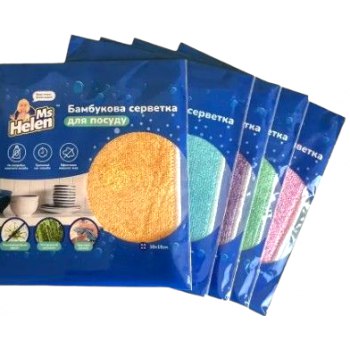 Бамбукова серветка для посуду Ms.Helen 18*16см 1 шт (різні кольори) Бамбукова серветка для посуду Ms.Helen 18*16см 1 шт (різні кольори)