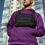 Тактична нагрудна сумка з Cordura 1000D, розгрузка чоловіча чорна. Зображення №4