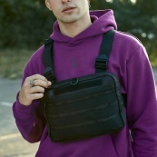 Тактична нагрудна сумка з Cordura 1000D, розгрузка чоловіча чорна. Зображення №5