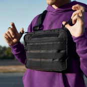 Тактична нагрудна сумка з Cordura 1000D, розгрузка чоловіча чорна. Зображення №6