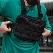 Тактична нагрудна сумка з Cordura 1000D, розгрузка чоловіча чорна. Зображення №18