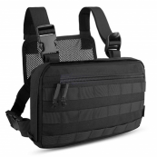 Тактична нагрудна сумка з Cordura 1000D, розгрузка чоловіча чорна. Зображення №20