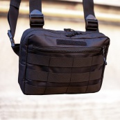 Тактична нагрудна сумка з Cordura 1000D, розгрузка чоловіча чорна. Зображення №28