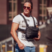 Тактична нагрудна сумка з Cordura 1000D, розгрузка чоловіча чорна. Зображення №29