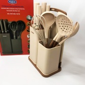 Набір силіконових кухонних речей Magio MG-1097I набір ножів лопаток 12 предметів. Зображення №3