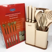 Набір силіконових кухонних речей Magio MG-1097I набір ножів лопаток 12 предметів. Зображення №4