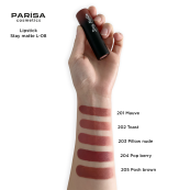 Помада для губ матова Parisa Cosmetics Stay Matte L-08, 204 Pop berry Вишнева. Изображение №3