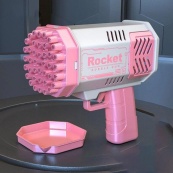 Дитячий пістолет мильні бульки Rocket Bubble Gun 15,8 см автоматичний. Колір: рожевий. Зображення №3