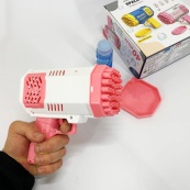 Дитячий пістолет мильні бульки Rocket Bubble Gun 15,8 см автоматичний. Колір: рожевий. Зображення №6