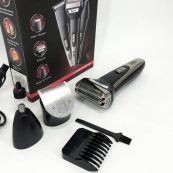 Тример універсальний GEMEI GM-598, бездротова електробритва, триммер для вусів. Колір: платиновий. Зображення №11