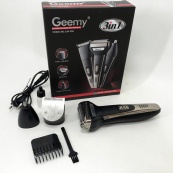 Тример універсальний GEMEI GM-598, бездротова електробритва, триммер для вусів. Колір: платиновий. Зображення №13