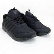 Мужские кроссовки черные текстильные 43р 28см с шнуровкой. Изображение №8