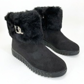 Ботинки женские утепленные 39р 25,5см Галоши утепленные черного цвета. Изображение №6