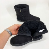 Угги женские утепленные 37р 24см черные, Женские ботинки из нейлона, Женские бабуши на меху. Изображение №2