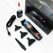 Триммер аккумуляторный для стрижки VGR V-260 RED, 3 насадки, LED дисплей. Изображение №2