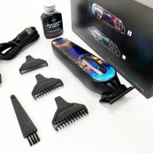 Триммер аккумуляторный для стрижки VGR V-260 RED, 3 насадки, LED дисплей. Изображение №3