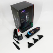 Триммер аккумуляторный для стрижки VGR V-260 RED, 3 насадки, LED дисплей. Изображение №4