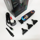 Триммер аккумуляторный для стрижки VGR V-260 RED, 3 насадки, LED дисплей. Изображение №5