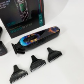 Триммер аккумуляторный для стрижки VGR V-260 RED, 3 насадки, LED дисплей. Изображение №6